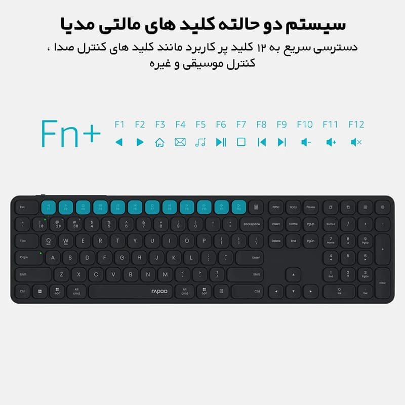 کیبورد بی سیم رپو مدل RAPOO E9550L Wireless — تصویر ۵