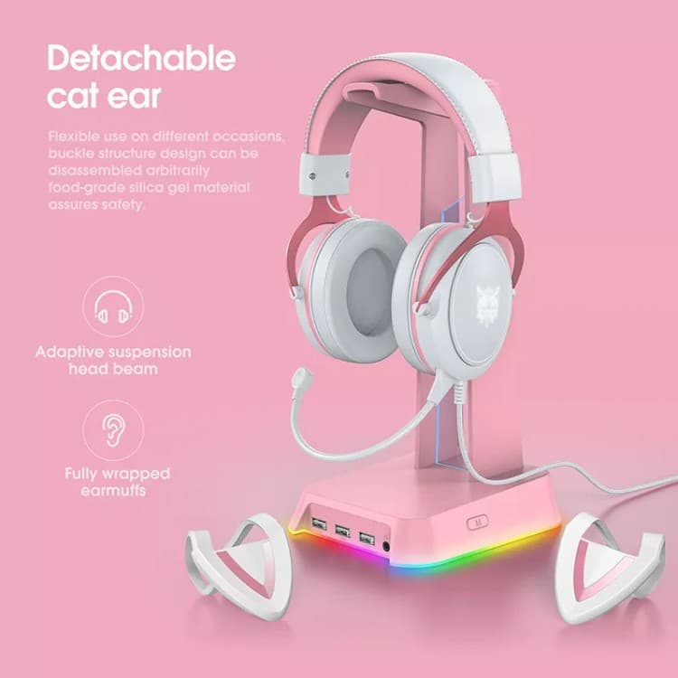 هدست گیمینگ اونیکوما ONIKUMA X10 PRO WHITE PINK — تصویر ۴