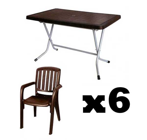 ست میز تاشو و صندلی باغی 6 نفره ناصرپلاستیک (521-886) — تصویر ۲
