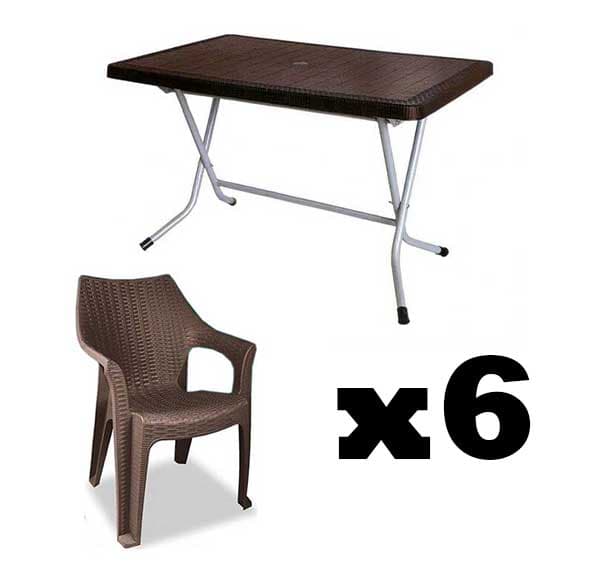 ست میز تاشو و صندلی باغی 6 نفره ناصرپلاستیک (521-998) — تصویر ۳