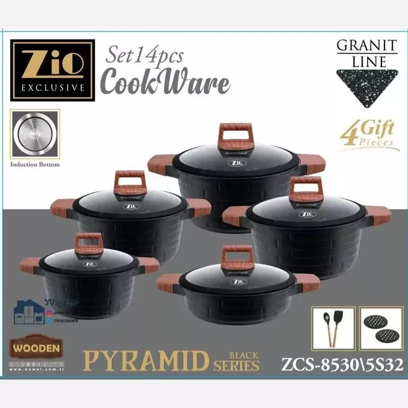 سرویس قابلمه ۱۰ پارچه گرانیتی زیو مدل ZCS-8530