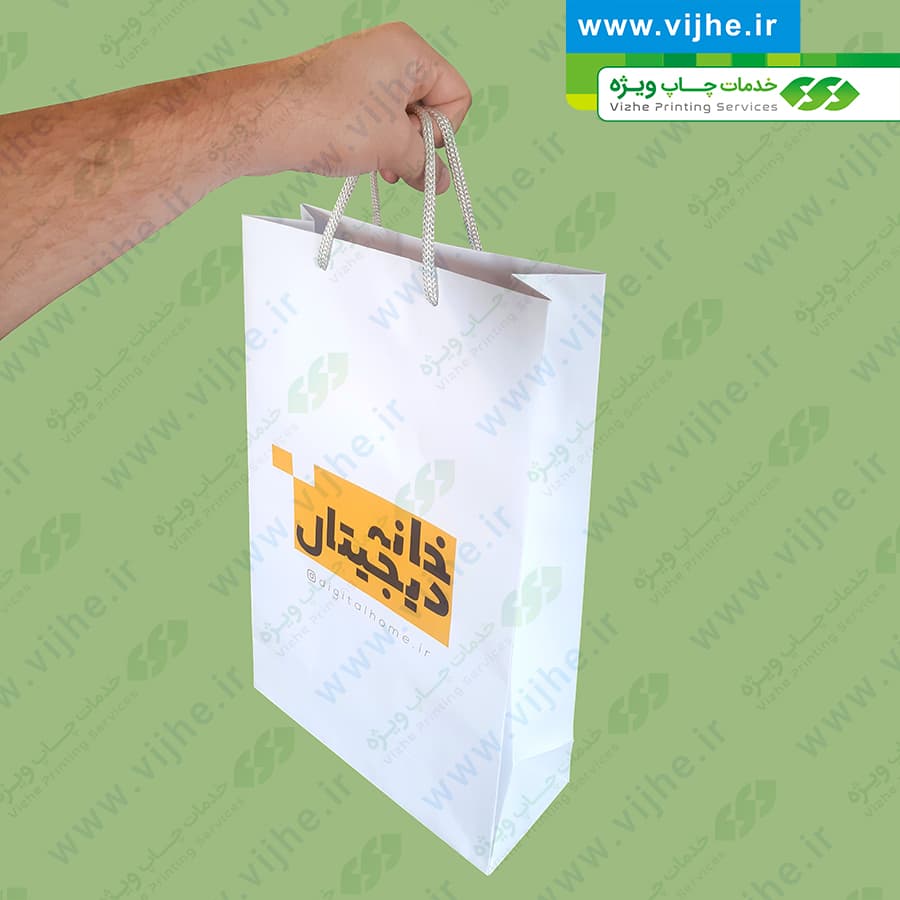 ساک خرید گلاسه با روکش سلفون کد V1 — تصویر ۳