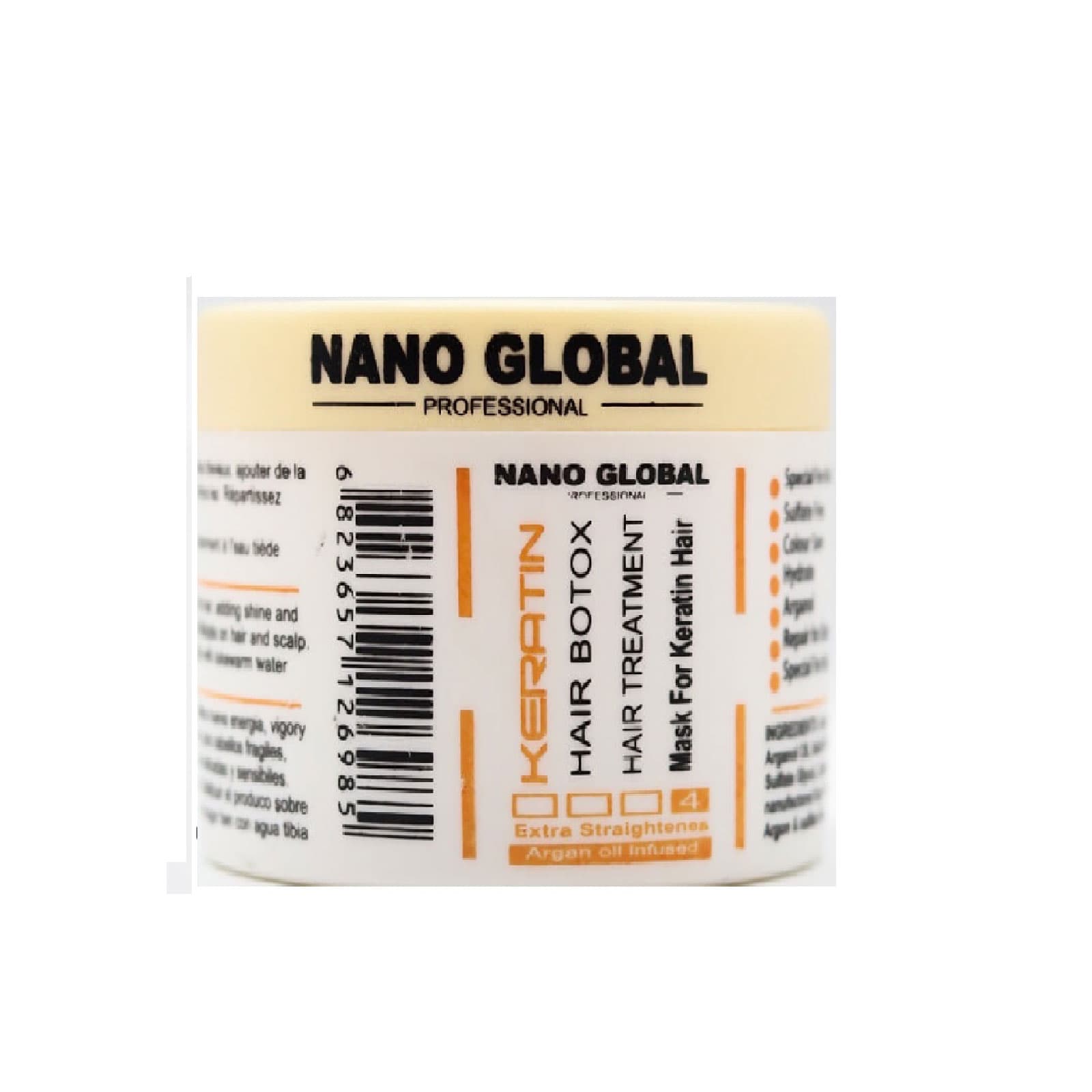 ماسک مو فاقد سولفات تثبیت کننده نانو گلوبال Nano Global مدل سفید مخصوص موهای کراتین شده Nano Global Stabilizer حجم 300 میل
