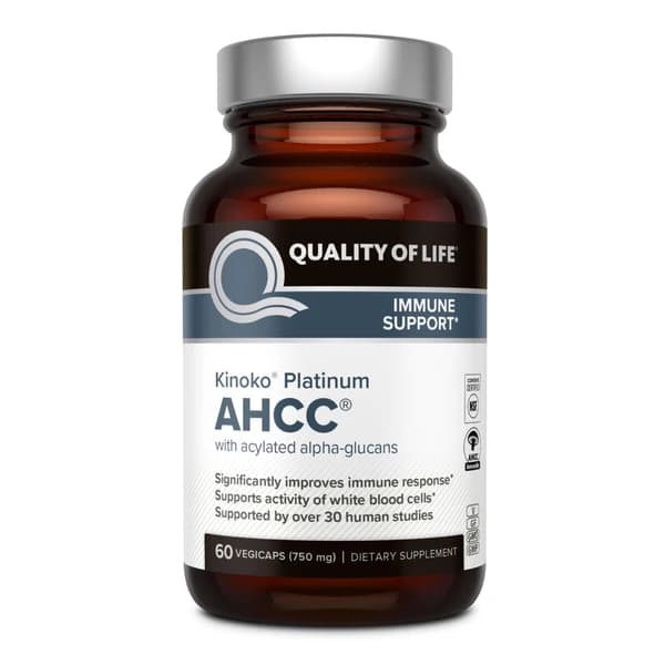 کپسول تقویت سیستم ایمنی AHCC پلاتینیوم کینوکو مدل Platinum 750mg حاوی 60 عدد کپسول