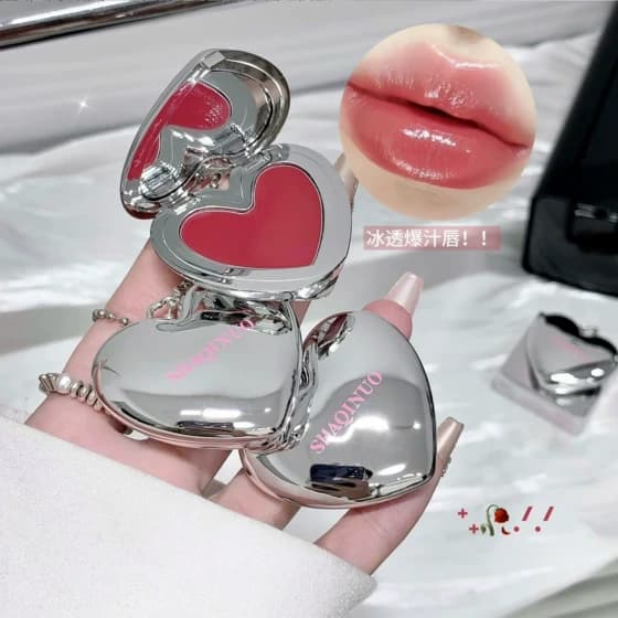 پک ۳ عددی رژلب قلبی آینه‌ای SHAQINUO — تصویر ۳