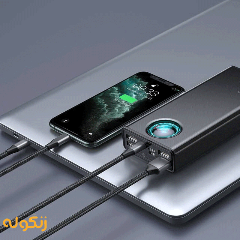 پاوربانک 65 وات بیسوس مدل Amblight PPLG-A01 ظرفیت 30000 میلی‌ آمپر ساعت — تصویر ۷