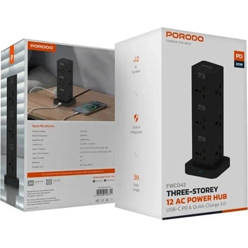 هاب و مبدل پرودو مدل Porodo FWCH042 socket tower 3M — تصویر ۱۱