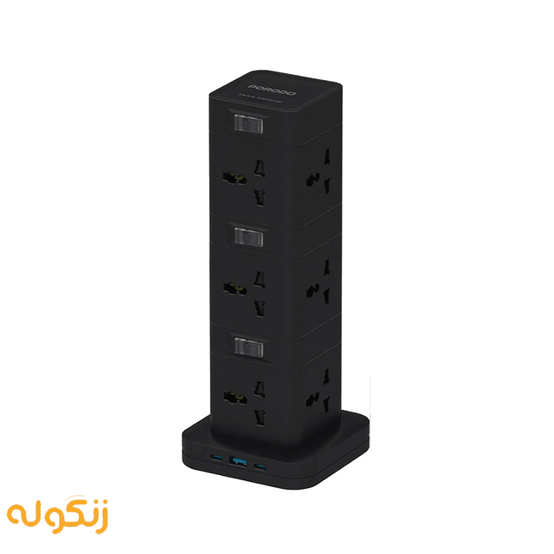 هاب و مبدل پرودو مدل Porodo FWCH042 socket tower 3M