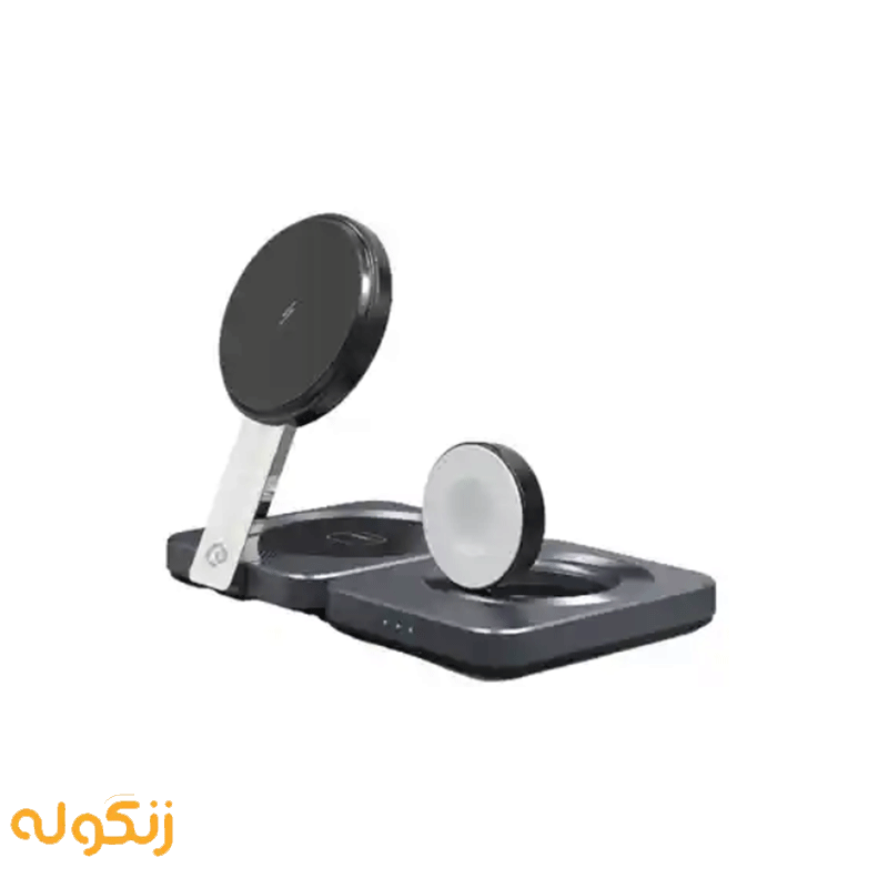 شارژر وایرلس رو میزی 3 کاره پاورولوژی مدل Qi2-15W Magsafe PWCUWC027