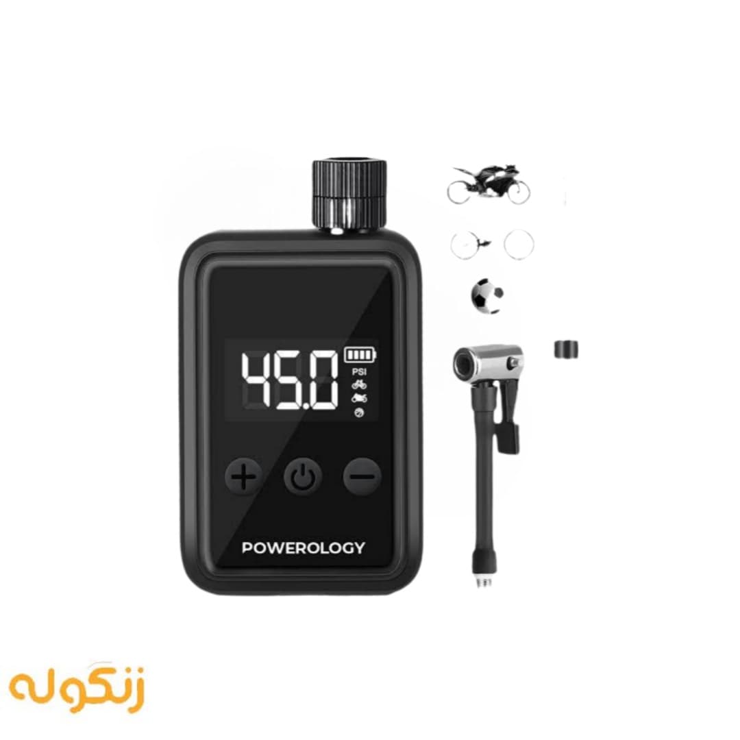 کمپرسور باد پاورولوژی مدل P25CMAPBK با منبع تغذیه باتری