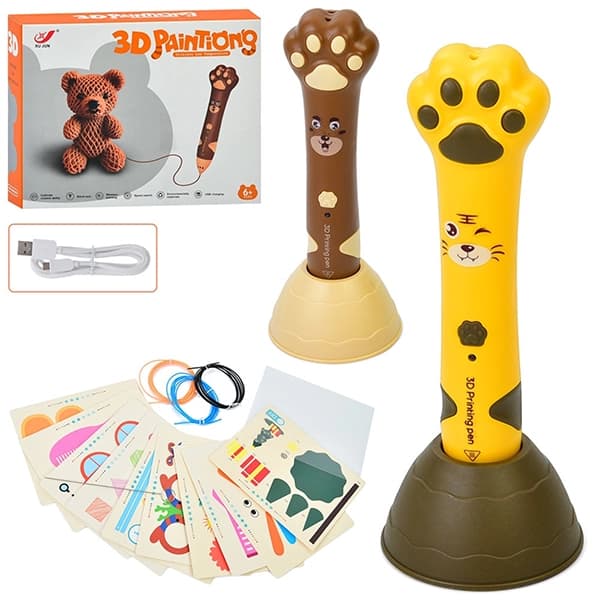 قلم طراحی سه بعدی شارژی ناب سل مدل خرس کوچولو بامزه کد 3D PRINTING PEN NAAB001