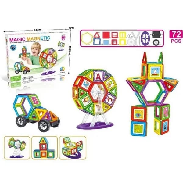بلوک مگنت جادویی 72 قطعه – Magic Magnetic — تصویر ۴