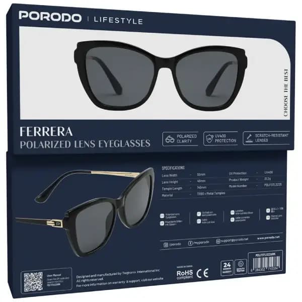 عینک آفتابی پرودو مدل Porodo Lifestyle Ferrera Polarized Lens Eyeglasses — تصویر ۱۰