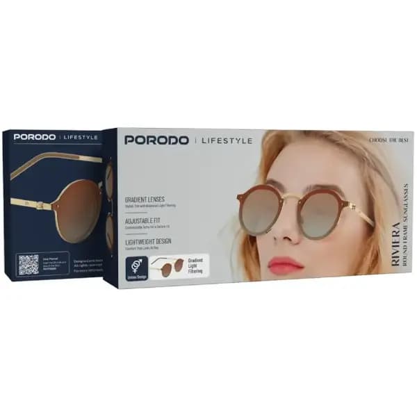 عینک آفتابی پرودو مدل Porodo Lifestyle Riviera Round Frame Sunglasses — تصویر ۱۰