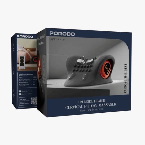 ماساژور گردن پرودو Porodo LFSTBZ02 Massager Heat Neck Pillow — تصویر ۳