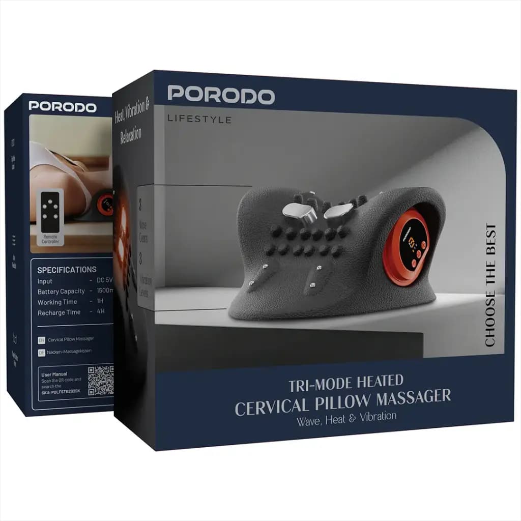ماساژور گردن پرودو Porodo LFSTBZ02 Massager Heat Neck Pillow — تصویر ۱۲