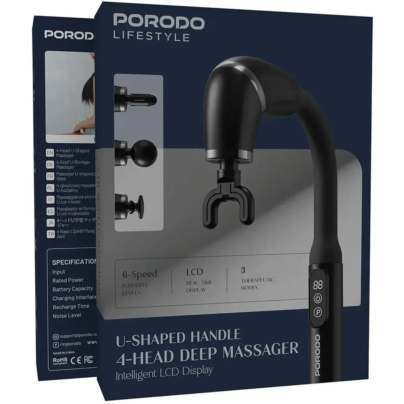 ماساژور برقی پورودو Porodo مدل PDLFSTH021BK شارژی — تصویر ۲