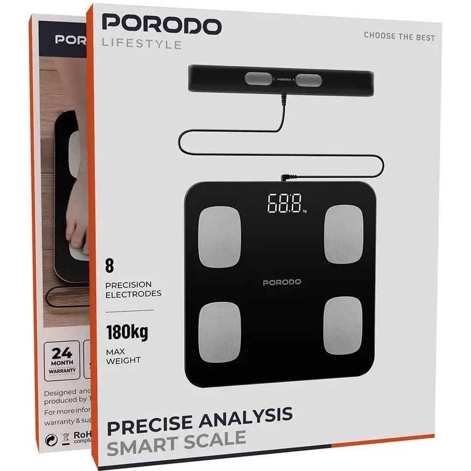 ترازو و آنالیزور هوشمند بدن Porodo مدل PDLFST089BK — تصویر ۵