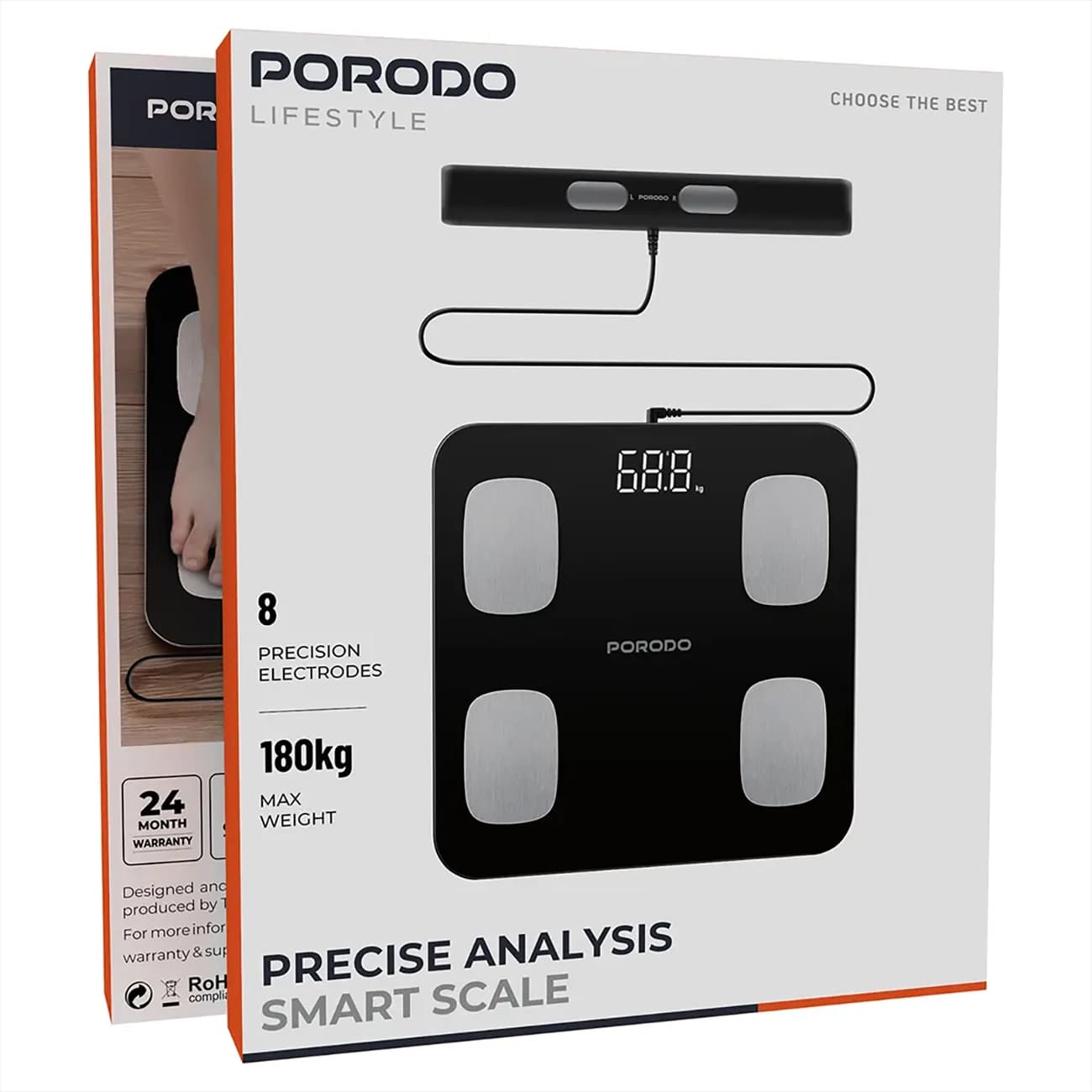 ترازو و آنالیزور هوشمند بدن Porodo مدل PDLFST089BK — تصویر ۹