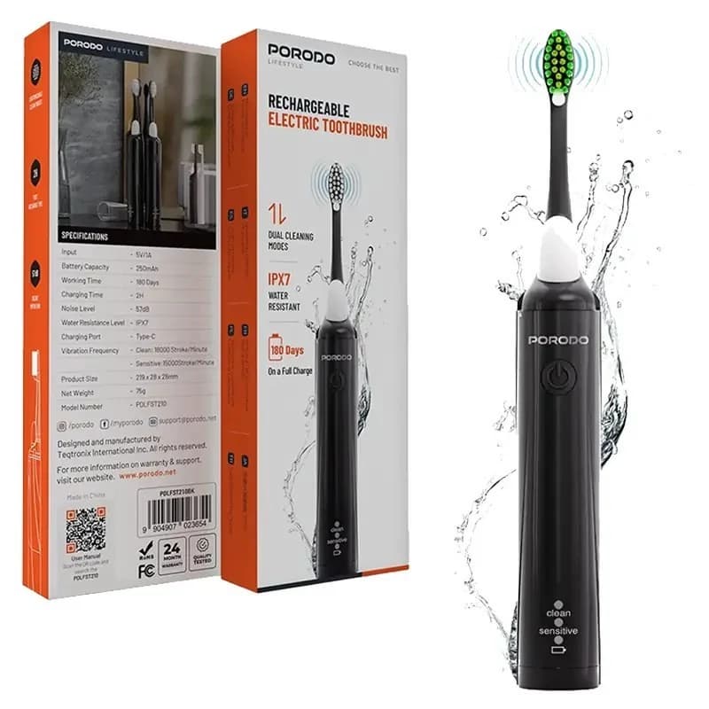 مسواک برقی شارژی پرودو مدل Porodo rechargeable electric toothbrush LFS210 — تصویر ۲