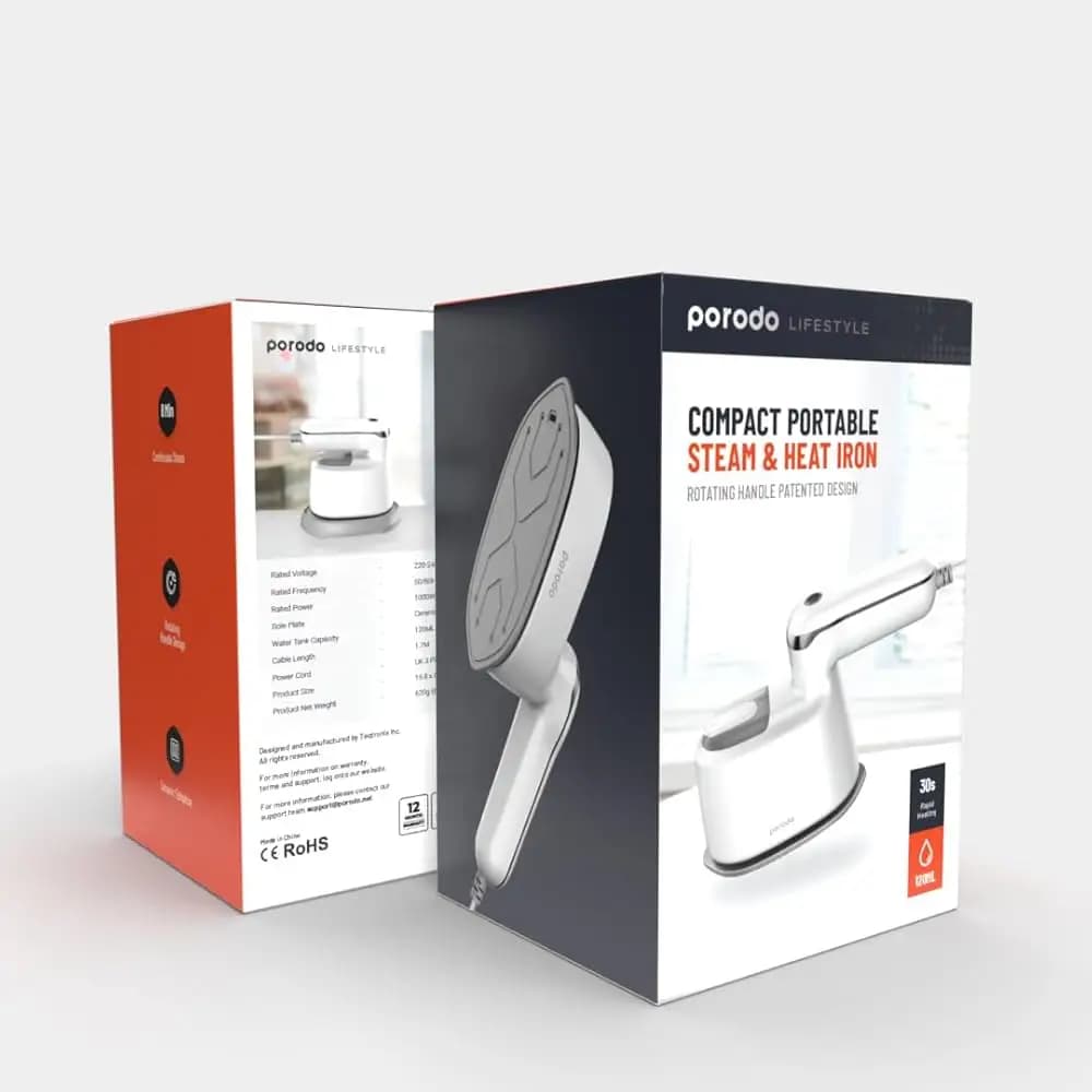 اتو بخار و حرارت 1100 وات 120ml پرودو Porodo Compact Portable Steam and Heat‏ — تصویر ۶