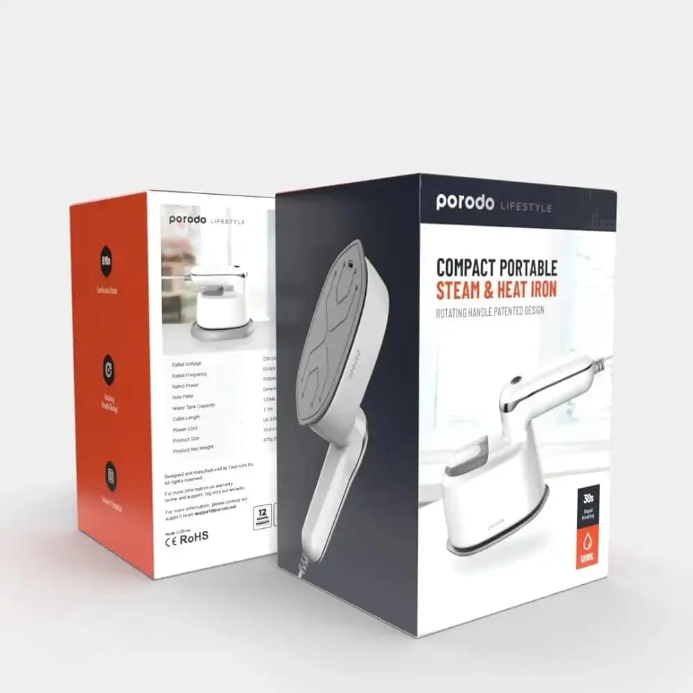 اتو بخار و حرارت 1100 وات 120ml پرودو Porodo Compact Portable Steam and Heat‏