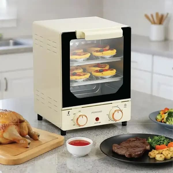 فر برقی مینی میزی پرودو مدل Porodo Vertical Design Temp Glass Mini Oven — تصویر ۲