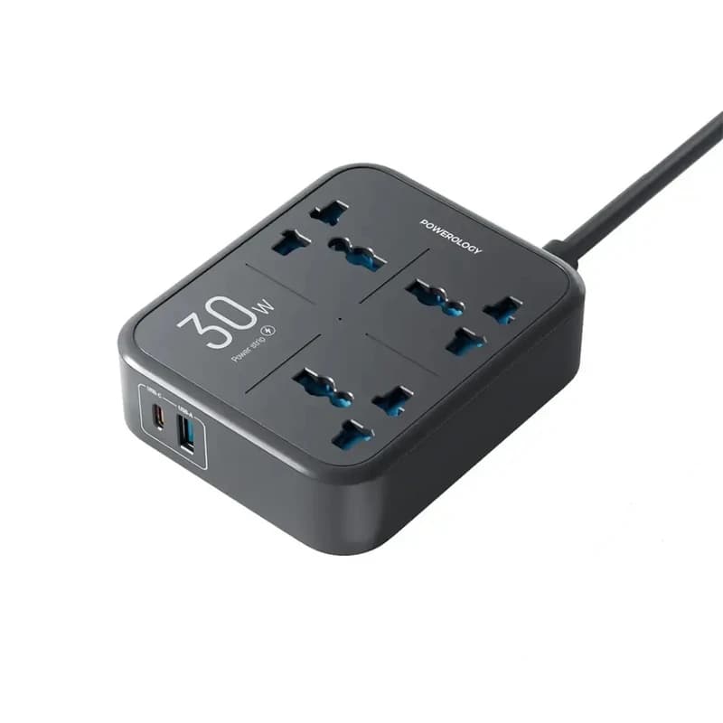 چند راهی و محافظ برق 3250 وات سه سوکت، یک USB و یک تایپ‌سی پاورولوژی PWCUQC037 — تصویر ۷