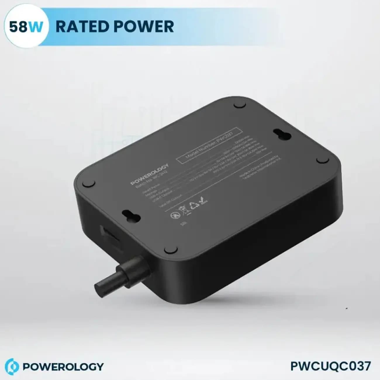 چند راهی و محافظ برق 3250 وات سه سوکت، یک USB و یک تایپ‌سی پاورولوژی PWCUQC037 — تصویر ۹