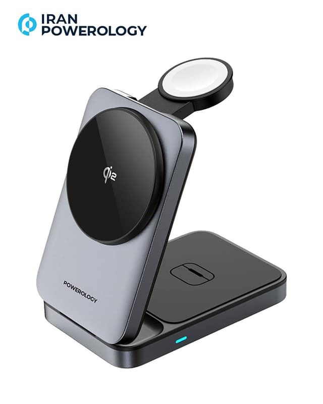 شارژر وایرلس 3 در 1 پاوررولوژی Powerology Qi2 Fast Charging Multi-Device Hub PWCUQC033 — تصویر ۷