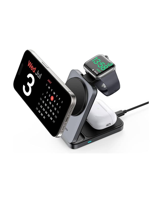 شارژر وایرلس 3 در 1 پاوررولوژی Powerology Qi2 Fast Charging Multi-Device Hub PWCUQC033 — تصویر ۱۰