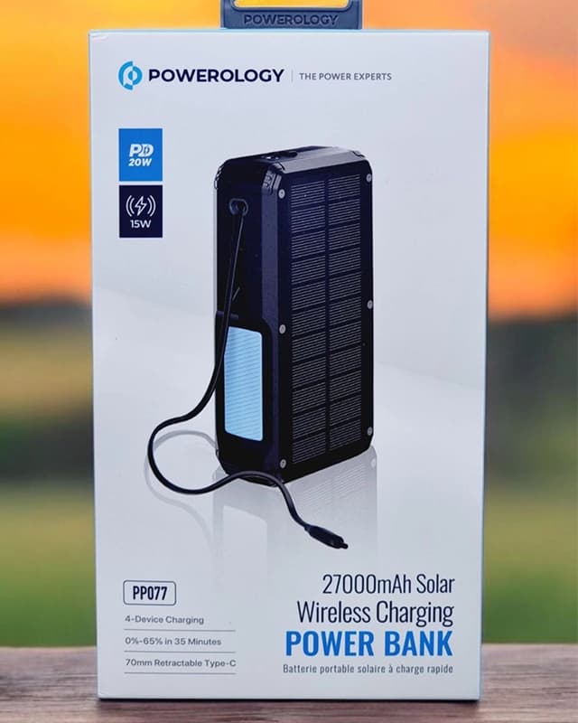 پاوربانک خورشیدی پاورولوژی Powerology 27000mAh Solar Power Bank PPBCHA77