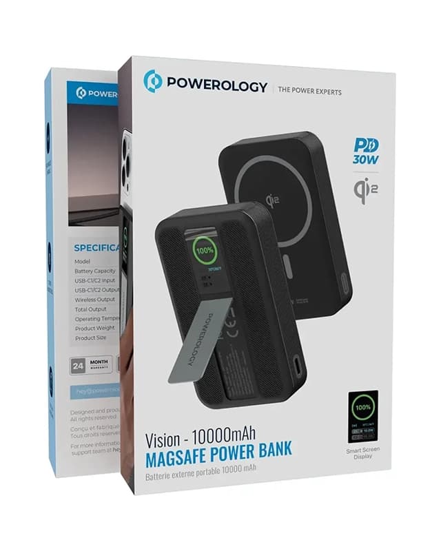 پاوربانک مگ سیف 10000 میلی آمپر پاورولوژی Powerology Vision 10000mAh Power Bank PPB20910BK — تصویر ۳