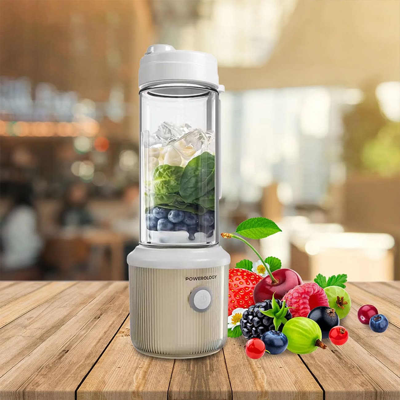 مخلوط‌ کن و اسموتی‌ساز شارژی 450 میلی‌لیتری 126 وات پاورولوژی Powerology PSM013 Press & Refresh Portable Blender — تصویر ۹