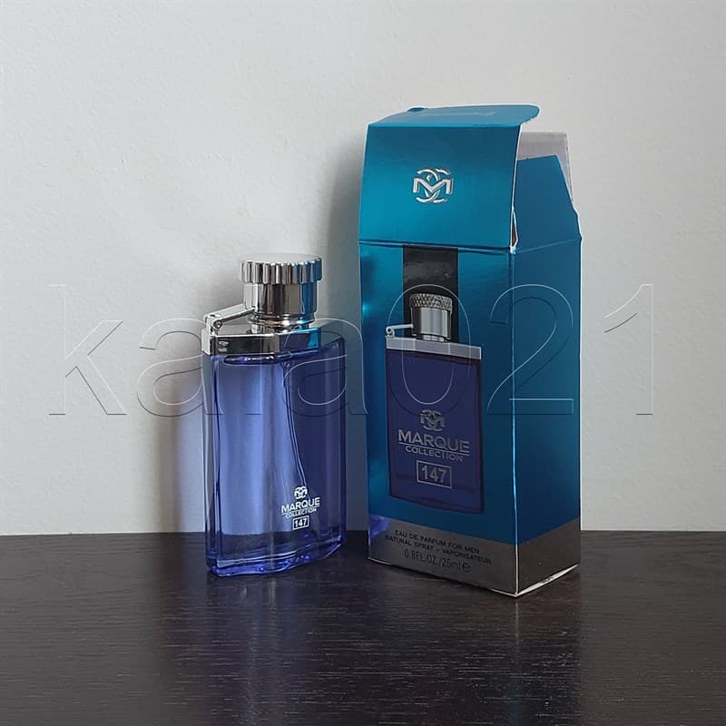 عطر جیبی مارکویی کالکشن دانهیل ابی Dunhill Desire Blue کد 147 حجم 25 میل — تصویر ۵