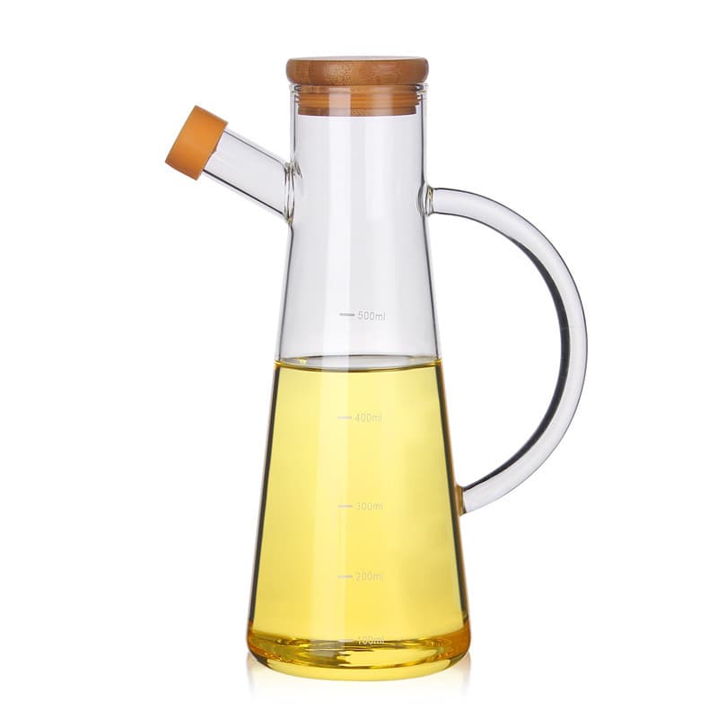 ظرف روغن بروسیلیکات درب بامبو 750 میلی لیتر — تصویر ۶