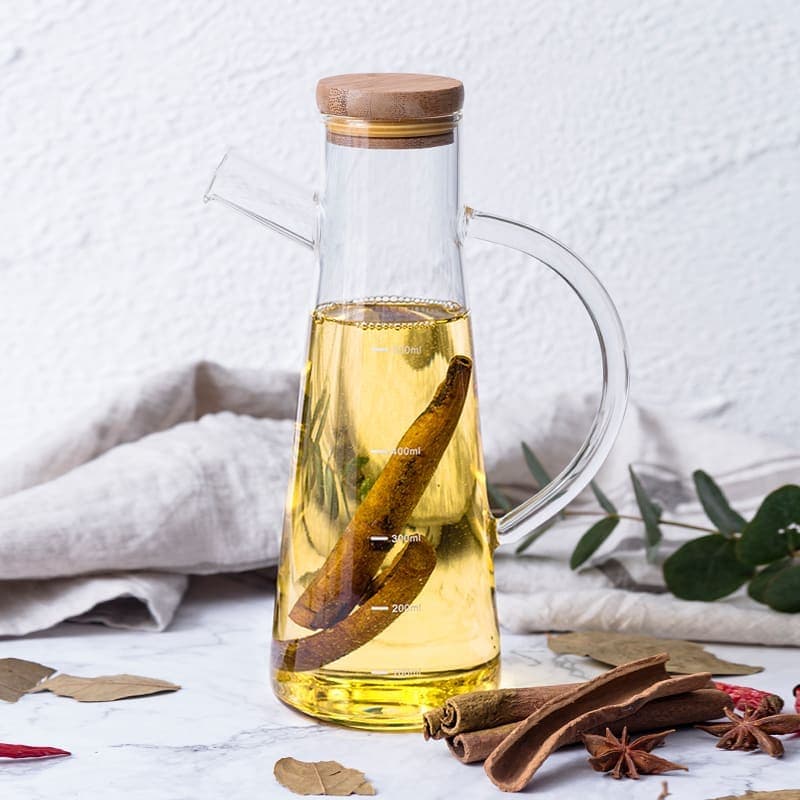 ظرف روغن بروسیلیکات درب بامبو 750 میلی لیتر — تصویر ۹