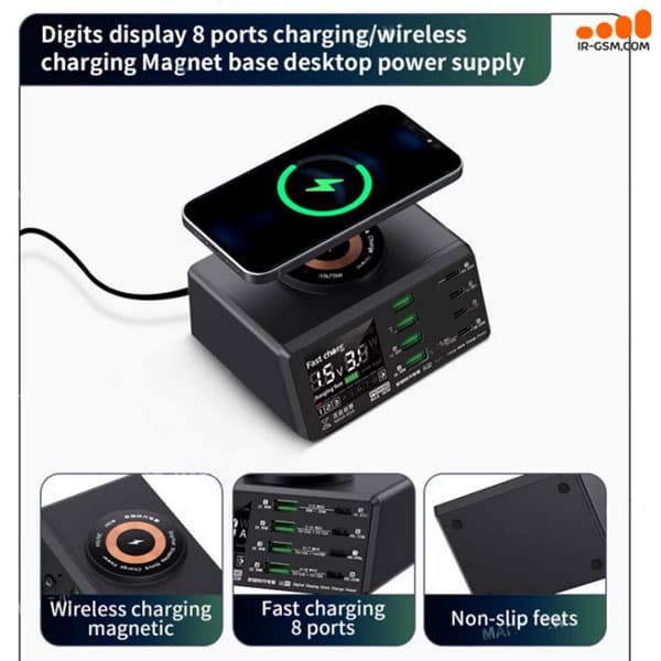 مولتی شارژر 8 پورت وایرلس دار فست کیانلی MEGA-IDEA PQW110 — تصویر ۹
