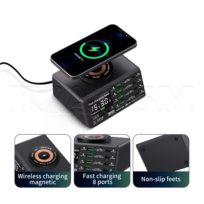 مولتی شارژر 8 پورت وایرلس دار فست کیانلی MEGA-IDEA PQW110