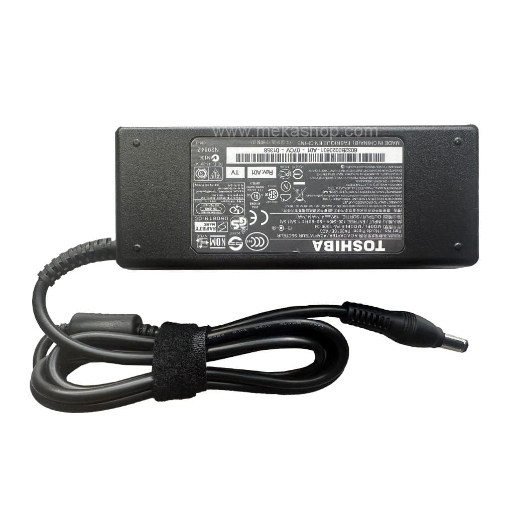 شارژر آداپتور اورجینال لپ تاپ توشیبا Toshiba 19V 4.74A Pin 5.5*2.5