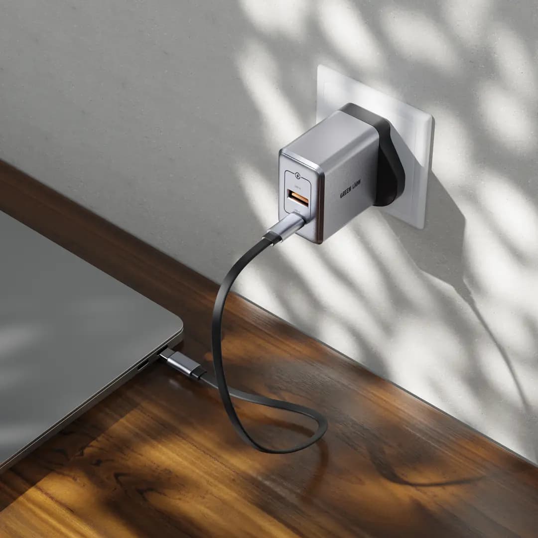 شارژر دیواری گرین لاین Green Lion GNGAN65WUK GaN Premium UK Plug Wall Charger 65W — تصویر ۴