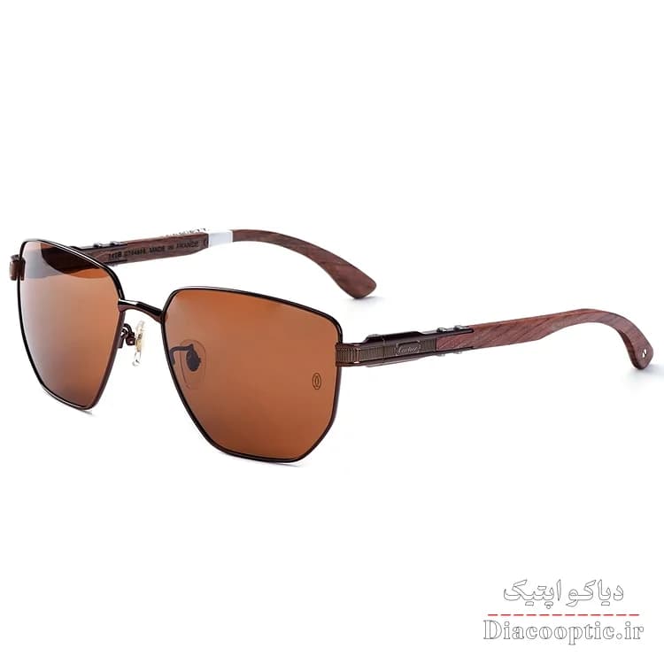عینک آفتابی کارتیر مردانه دسته چوبی اورجینال کد CT0460 — تصویر ۹