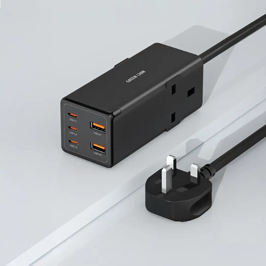 هاب شارژر گرین لاین Green Lion GN7N1G65PST 7 In 1 GaN 65W Power Strip — تصویر ۵