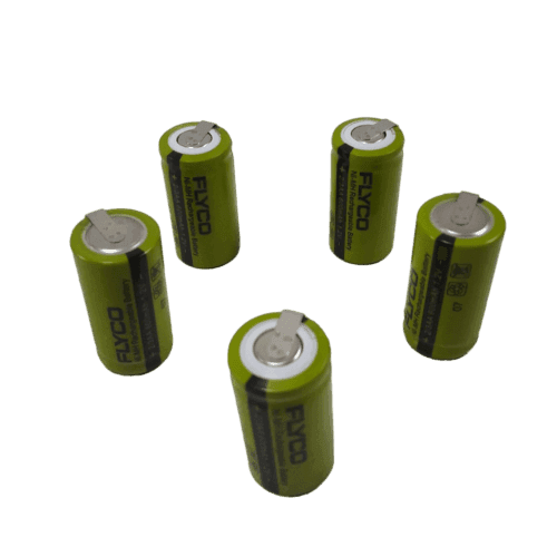 باتری 1.2V 600mAh 2/3AA FLYCO | سرتخت پلیت دار | قابل شارژ | دو سوم AA