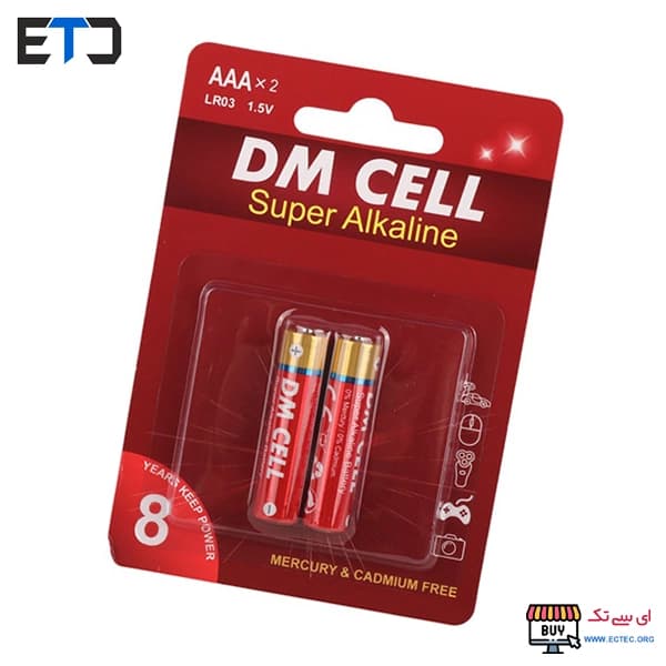 باتری نیم قلمی سوپر آلکالاین DM CELL | کارت 2 عددی | AAA — تصویر ۵