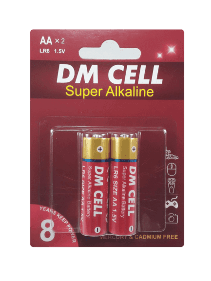 باتری قلمی سوپرآلکالاین DM CELL | کارت 2 عددی | AA