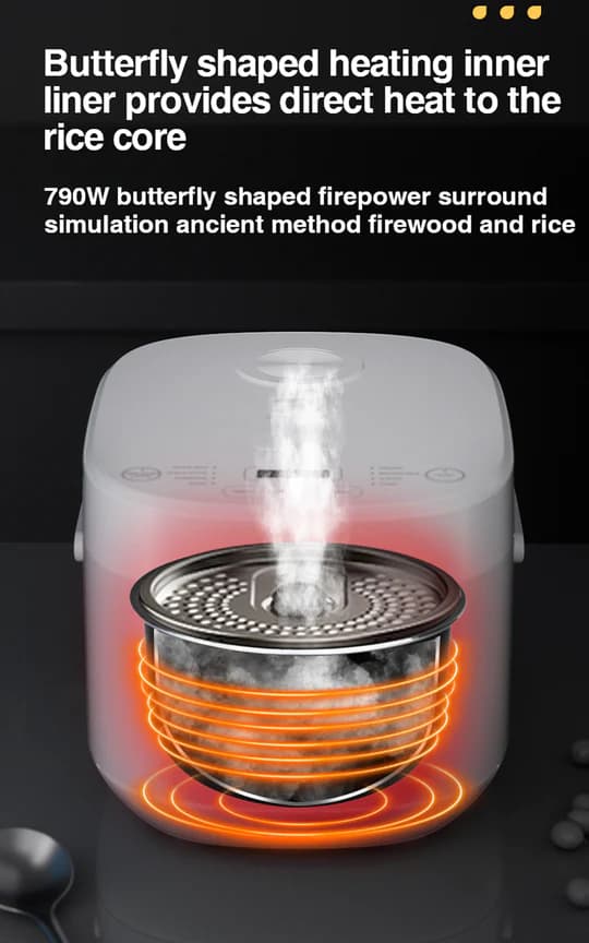 پلو پز 5 لیتری شیائومی Xiaomi ZOLELE Rice Cooker ZB600 (دارای یه موج کوچک در پایین بدنه ) — تصویر ۸