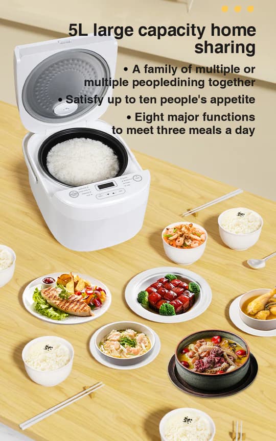 پلو پز 5 لیتری شیائومی Xiaomi ZOLELE Rice Cooker ZB600 (دارای یه موج کوچک در پایین بدنه ) — تصویر ۹