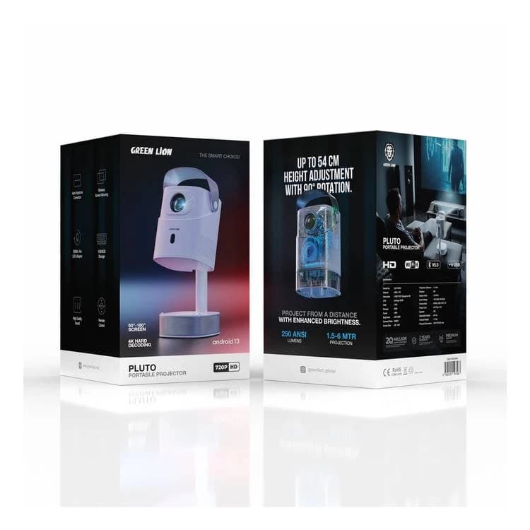 پروژکتور قابل حمل 4K گرین لاین مدل Green lion GNPLPRJR pluto 4K projector — تصویر ۶