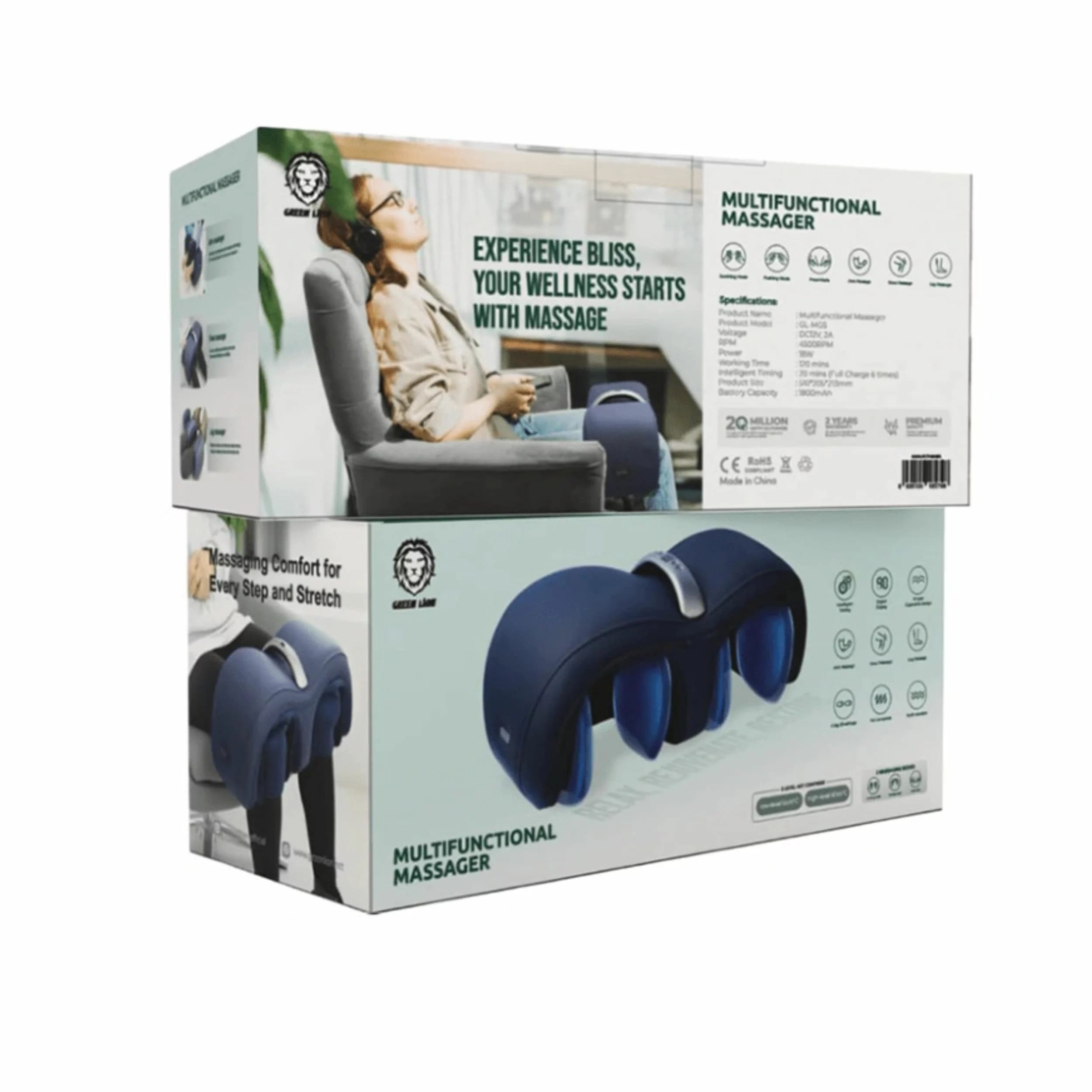ماساژور پا و زانو چند منظوره گرین لاین مدل Multifunctional GNMLFCTMSGBL — تصویر ۷